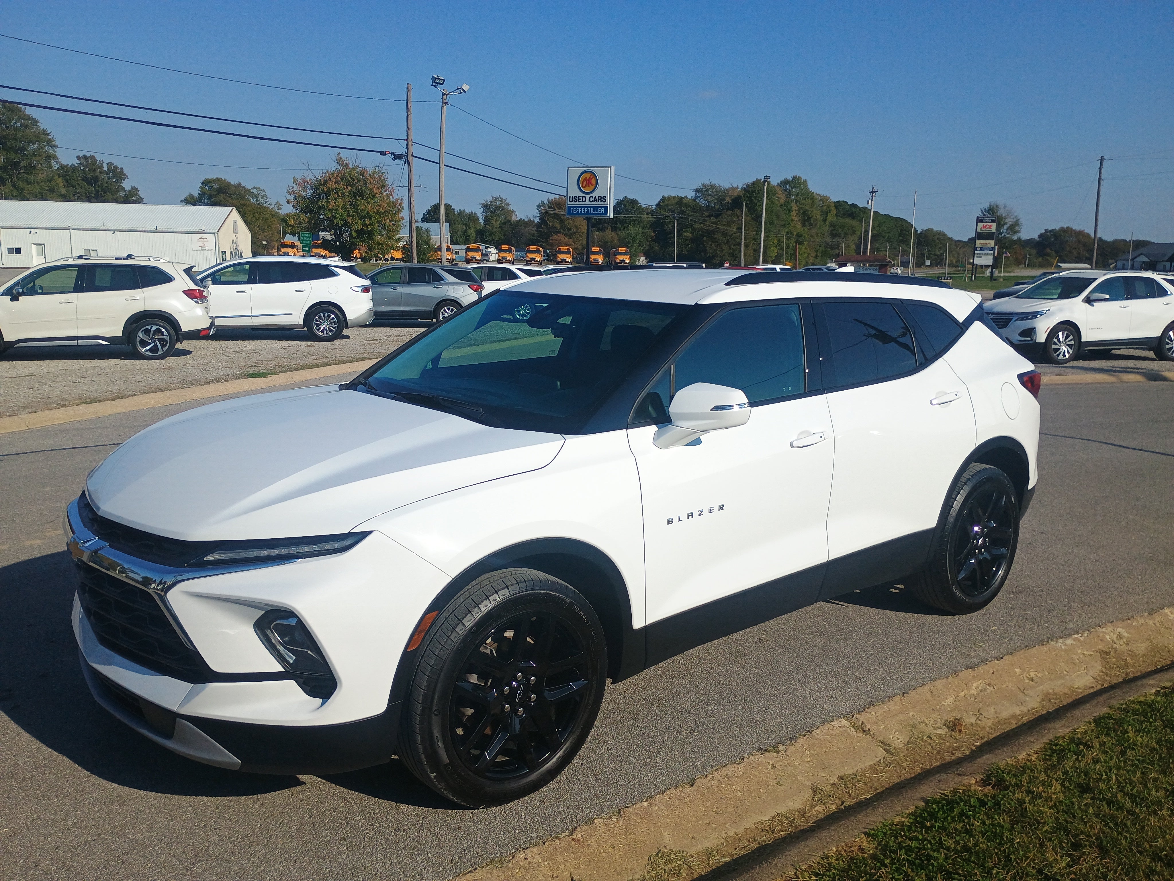 2023 Chevrolet Blazer 3LT in Summit White — front three-quarter view